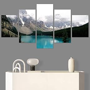 SIGNWIN 5 Panel Canvas Wall Art Calming Waters...