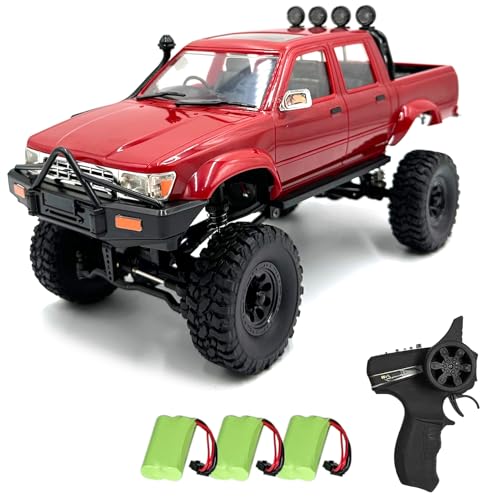 Genérico 1:16 RC 4wd Off-Road Monster Truck, 2.4ghz Vehículo De Escalada En Roca con Faros Led, Todo Terreno para Principiantes, Ideal para Aventuras Y Terrenos Difíciles