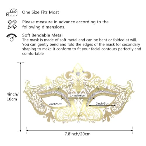 Image of Coddsmz Couples Venetian Masquerade Mask Set Luxury Style Princess Party Mask for Couples Women and Men Mardi Gras Masks