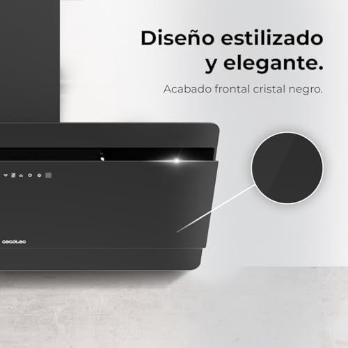 Miniatura 4 de Cecotec Campana Decorativa 90 Cm Flux Dt 908000 Glass Black A . Vidrio Negro, 800m3 H De Potencia, Motor 210w, A , Control Táctil, 3 Niveles Booster, Hand Movement Control