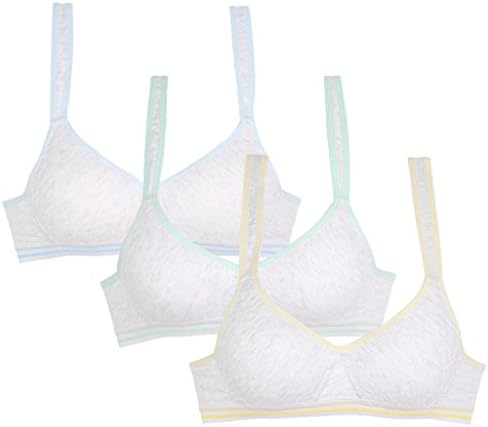 Jeteway Big Girls' 7-16 Slim Softi Cup Hasp Small Vest Design Wireless Bra Size 32 (pack of 3)