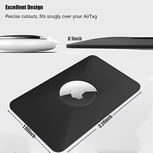 2PCS AirTag Case - Flex Credit Card Size Wallet Holder for AirTag, Purse, Handbag, Backpack, Clutch, Wristlet (Black)3