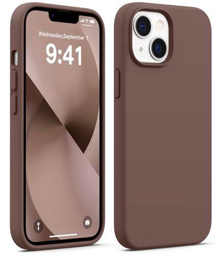 Coque iPhone 13 silicone liquide chocolat protection intégrale 6,1"