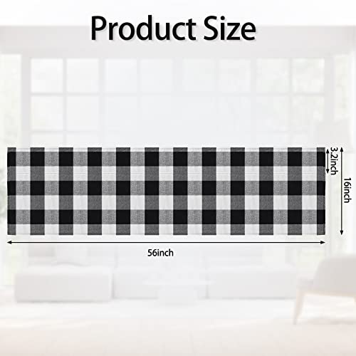 Tatuo Buffalo Plaid Curtains Buffalo Window Valances Farmhouse Design Window Decor Rod Pocket Valances For Kitchen, Bathroom, Living Room, 16 X 56 Inch (Black-White, 2 Pieces) #TOP1
