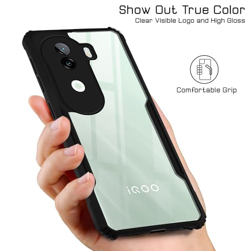 Image of Jkobi Back Cover Case for Vivo iQOO Z9s (Shockproof with Polycarbonate Clear Panel | Professional Black)