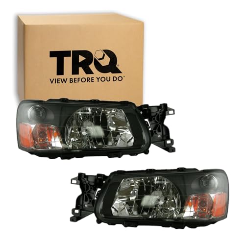 Image of TRQ Headlight Assembly Set SU2502115 SU2503115 Compatible with 2005 Subaru Forester