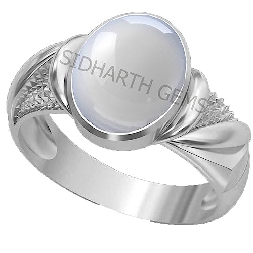 Pierre de lune naturelle bague mystique symbole d'harmonie pour homme et femme