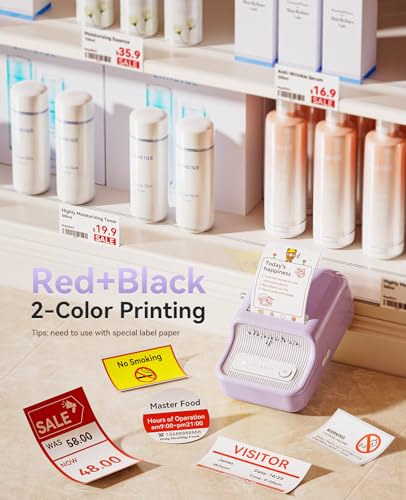 Image of NIIMBOT B21 Pro Label Maker, 300DPI HD Label Printer, Ideal for Notes,Photos, Study Graphics, Memo Maker,50x30mm Label(Purple)