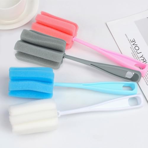 Image of Bottle Brush Sponge 4PCS Cup Washer Brush Long Handle Cleaner Brush for Baby Bottle Glasswares Mugs Cups Kitchen Clean (4 PCS)