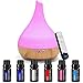 Diffusore di Oli Essenziali, 500ml Diffusore di Aromi con 6 * 10ml Set di Oli Essenziali Diffusore Umidificatore Ambiente con Timer, Senz'acqua Spegnimento Automatico e 7 Colori che Cambiano