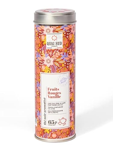 QUAI SUD Thé Noir aromatisé Fruits Rouges Vanille Boîte ronde 65g