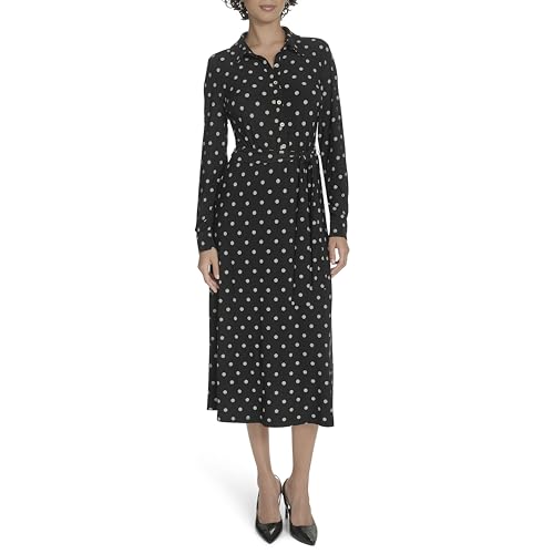 Tommy Hilfiger Women's Dresses Shirtdress, Black/Whitecap, 10