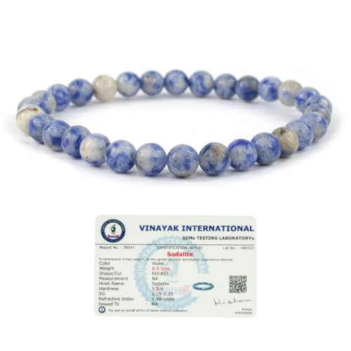 Image of Reiki Crystal Products Certified Natural Crystal Stone Bracelet 6 mm Round Beads for Men and Women | Premium Gemstone Jewellery Collection | Reiki Charged | Multiple Stone Variants Available