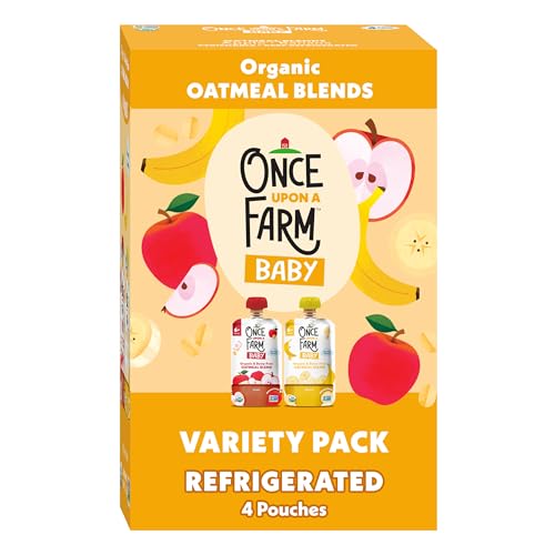 Once Upon A Farm Organic Banana & Apple Baby Oatmeal Blend 4 Coun...