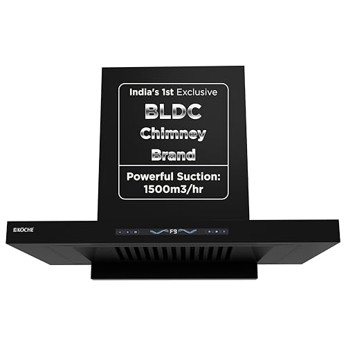 Image of KOCHE STARK 75 BLDC Chimney for Kitchen 75cm | 1500 m /hr Powerful Suction | Gesture & Touch Control | Auto Clean Filterless | 9+1 Turbo Speeds | Low Noise | 12 Years Warranty