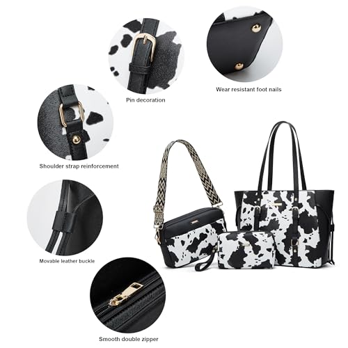 Image of Women Fashion Synthetic Leather Handbags Tote Bag Shoulder Bag Top Handle Satchel Purse Set