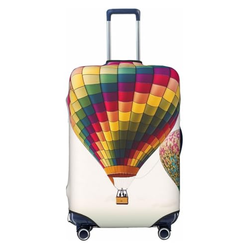 Color Hot Air Balloon Luggage Cover Washable Suitcase Covers Tsa Approved Elastic Spandex Suitcase Protector Anti-Scratch Travel Baggage Cover Fit 18-32 Inch Luggage