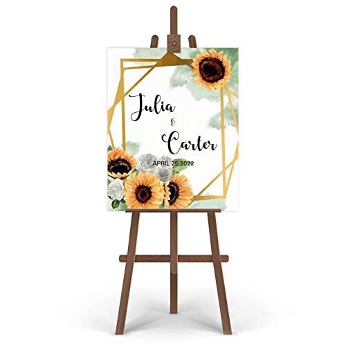Panneau bienvenue mariage personnalisé tournesols pour guider facilement vos invités