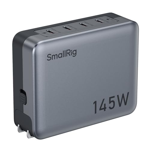 SmallRig 145W USB-C Charger, 4-Port PD3.1 GaN Fast Charger for MacBook Pro/Air PPS Wall Charger for iPhone 15, Galaxy S24/S23, Power Adapter for iPad, V-Mount Battery, Laptop, Camera - 4747