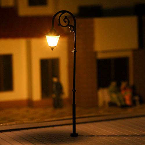 Evemodel 10 STK. Spur H0 1:87 LED Parklaternen Modell Leuchte Lampen Minigarten Dekoration 63mm 12V LYM57 – Bild 3