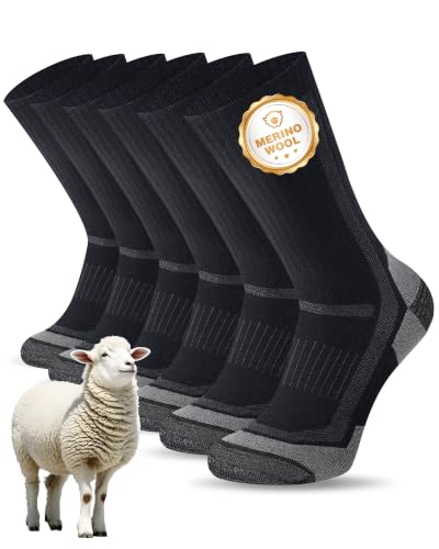 SockWaddles Merino Wandersocken Herren & Damen, 3 Paar Warm...