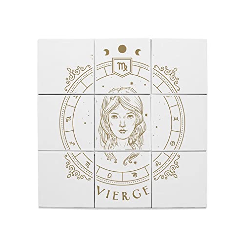Carreaux céramique cartomancie et astrologie, décoration murale tarot 45cm