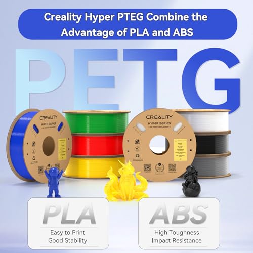 Image of Creality Hyper PETG Filament for K1 /K1 Max /K1C, High Speed 30-600mm /s 3D Printer Filament PETG, No Stringing Good Layer Adhesion Fit Various 3D Printers 4KG