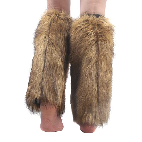 Faux Fur Leg Warmer,Warm Soft Cozy Fuzzy Leg Warmer Boot Cuff Cover For Women Party Costumes #TOP6