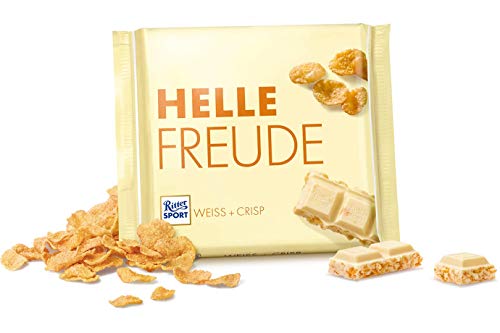 Ritter Sport 250g Weiss + Crisp (10 x 250 g), Weiße Schokolade mit Crisp, knusprige Cornflakes in weißer Schokolade… – Bild 4