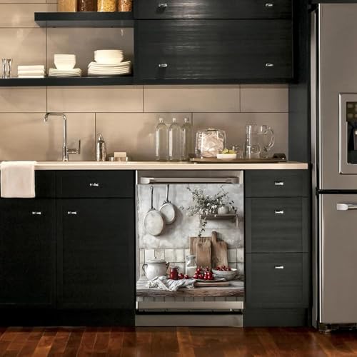Image of BVBOX Dishwasher Magnet Cover 23 inchx26 inch, Reusable Magnetic Refrigerator Covers, Dishwasher Magnets Decorative Cover Fridge Door Skin Panel Stickers for Home Kitchen Appliance,Kitchen Utensils