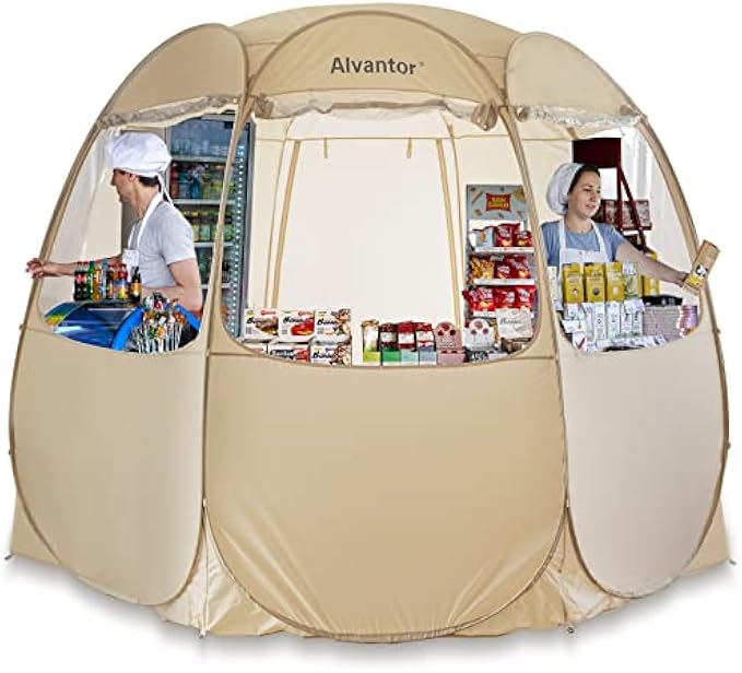 Alvantor Pop Up Canopy Tent - Vendor Booth Event Tent - 12x12 Pop Up Canopy for Commercial Activity - Camping Gazebos - Beige