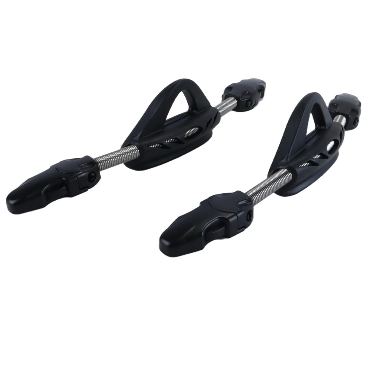 Durlo 2PCS Stainless Steel Spring Fin StrapsNon Slip Adjustable Spring Strap for Cressi Mares, Seawater Corrosion Resistant, Antirust (Black)