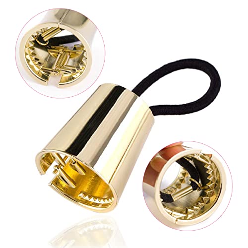 Misgirlot 4Pcs Metal Ponytail Hair Ring,Metal Hair Cuff Ponytail Circle Hair Band Buckle Holder Ponytail Hair Ties Gothic Punk Fashion Hair Accessories For Women Girls(Random Color) #TOP4