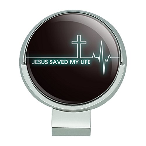 Graphics & More Jesus Saved My Life EKG Golf Hat Clip