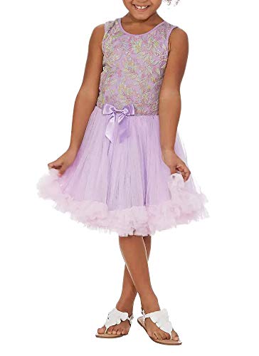 Girl's Toddler Embroidered Leaves Special Ocassion Dress (2T) Light Purple