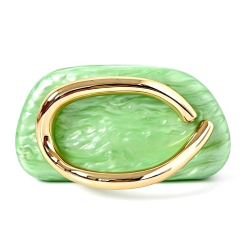 Image of Acrylic Clutch Purse for Women Classic Round Acrylic Evening Handbag Vintage Metal Handlebars Bag for Wedding Party Prom