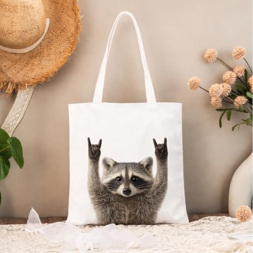 Funny Animal Canvas Tote Bag Reusable Cute Shoulder Bag miniatura 3
