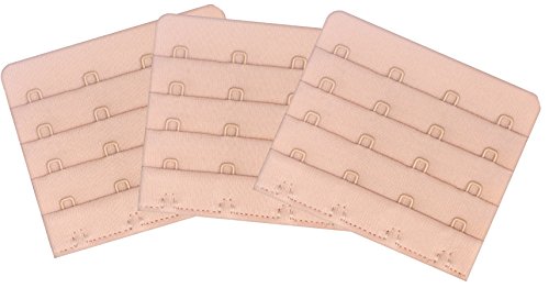 Womens Bra Extenders 4 Hook - Comfort Sturdy Bras Strap Extensions 4-Hook, Beige