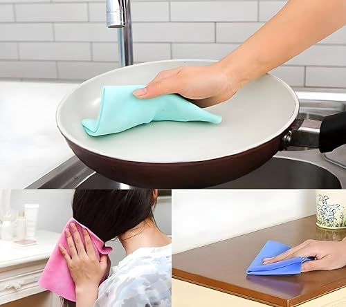 Image of Magic Thickened Cleaning Cloth, Microfiber Magic Streak Free Cleaning Cloth, Reusable Glass Microfiber Cleaning Rag for All-Purpose Microfiber Towels for Kitchens, Glass, Cars (Pack of 1)