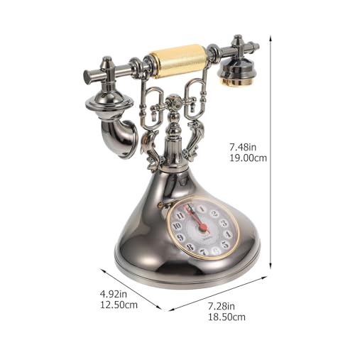 Reloj de mesa retro decorativo estilo teléfono antiguo para sala 3