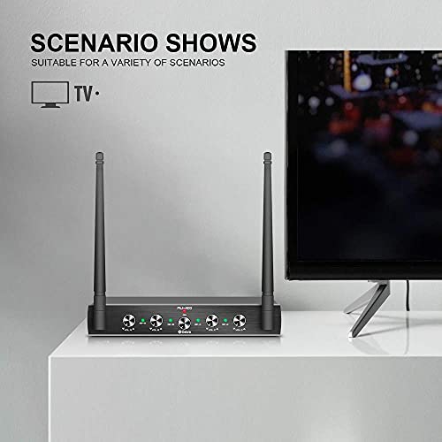 Debra Audio Pro UHF 4 Channel Wireless Microphone System with Cordless Handheld Lavalier Headset Mics, Metal Receiver, Ideal for Karaoke Church Party (with 4 Handheld (A)) - Image 5