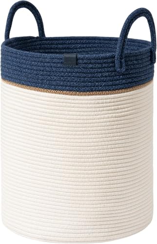 Image of Laundry Basket for Clothes | Cotton Rope Laundry Basket with Handles | Foldable Clothes Storage Basket for Bedroom, Bathroom & Laundry Room | Laundry Bag for Clothes, 36 x 36 x 46 cm