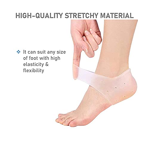 Image of VivoFoot 2 Pair Gel Heel Protector,Heel Pain and Cracked Heels Relief Socks (Pack of 2)