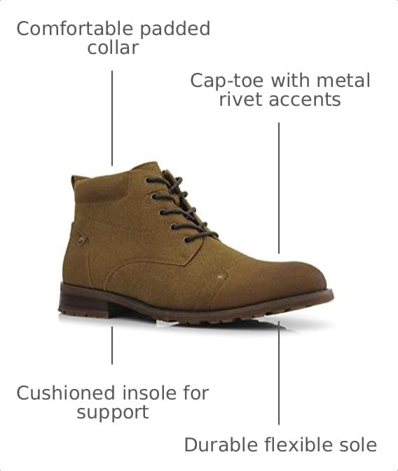 Image of Ferro Aldo Men's Ankle Boots | Lace-Up Cap Toe Chukka Style Dress Boot | Casual Fashion for Work