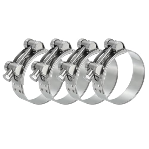 PATIKIL 60-63mm T-Bolt Hose Clamp, 4 Pack Intercooler Pipe Tube Clamps 304 Stainless Steel Radiator Hose Clamp for 2.36