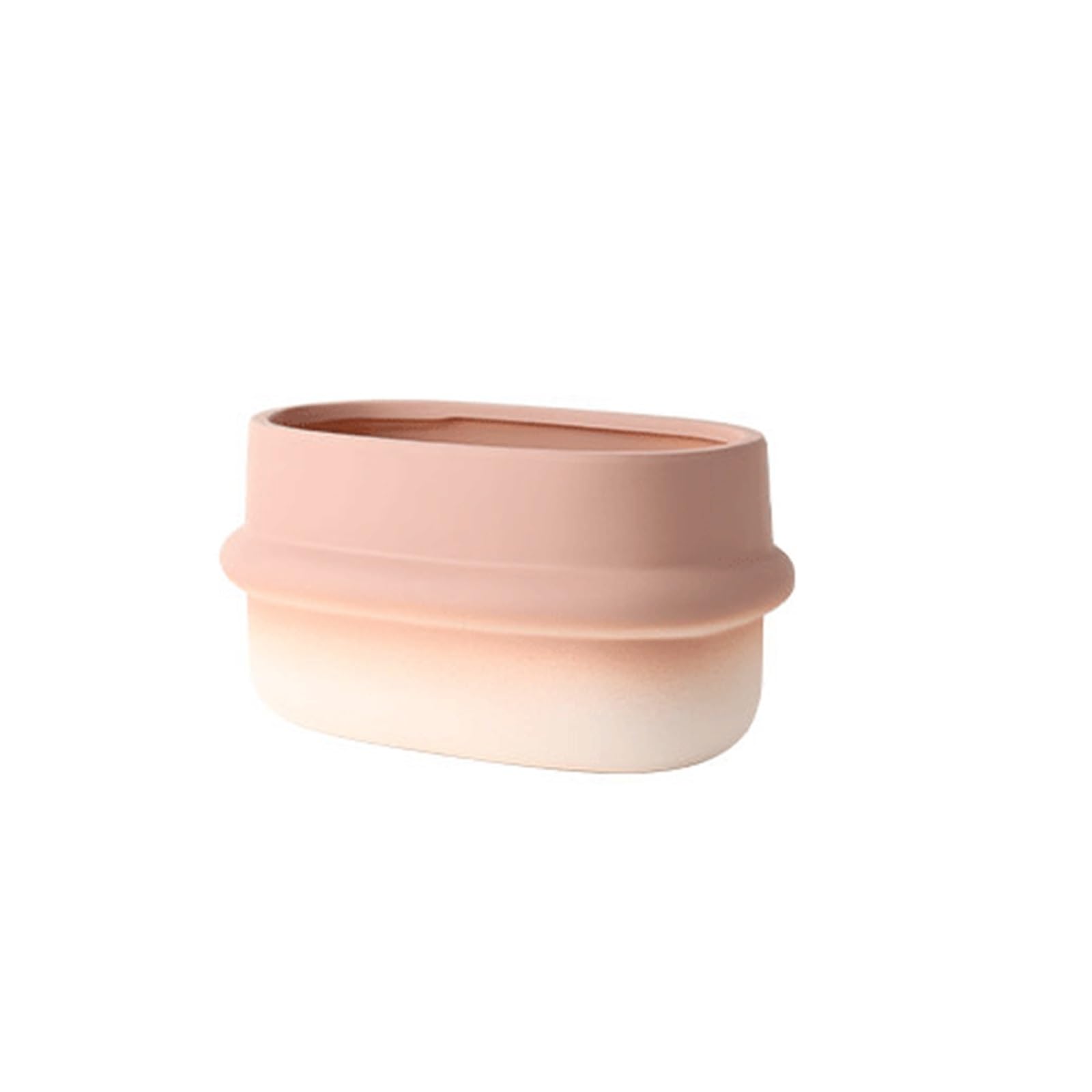 XUJUAN-0227 Flower Plant Pots A Minimalist Ceramic Plant Pot, Ideal For The Office, Featuring A Hat-shaped Design And Drainage Holes(Pink,Large)