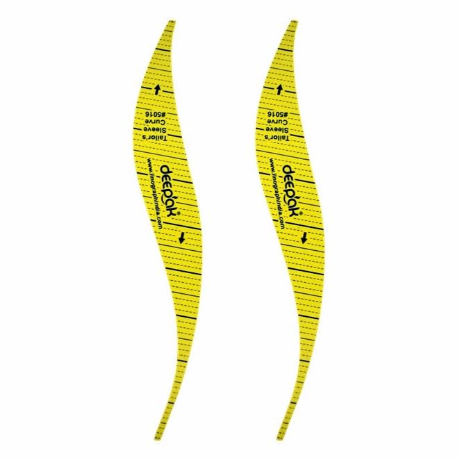 SS Mart Tailors Arm Hole Curve 2 Nos || Sleeve Cutting Pattern Template Maker || Thick 4mm Hard Plastic Scale || Useful for Tailoring Beginners-image-3