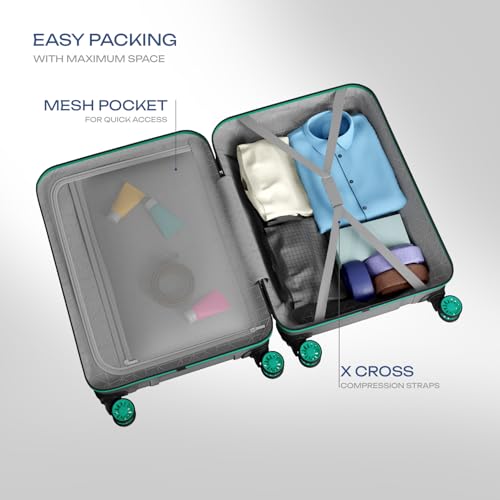 Image of Safari Large Polycarbonate Spinner Wheels Insignia 8 Wheels 81cm Size Check-in Trolley Bag, TSA Lock, Hard Case, XL Size International Travel Luggage, Suitcase for Travel, Gun Metal