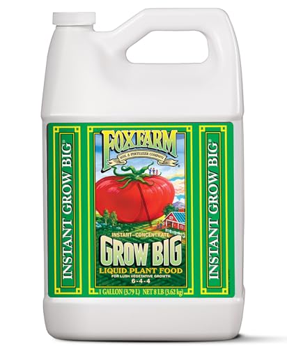 FoxFarm Grow Big Liquid Plant Food - Bloom Fertilizer for Flowers, Fruits, and Vegetables, Perfect for Indoor & Outdoor Potted Plants, NPK 6-4-4 (Gallon)