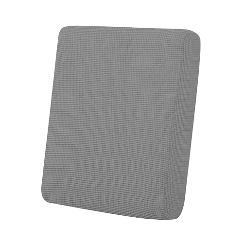Image of Easy-Going Stretch Cushion Cover Sofa Cushion Furniture Protector Sofa Seat Sofa slipcover Sofa Cover Soft Flexibility with Elastic Bottom(Chair Cushion,Light Gray)